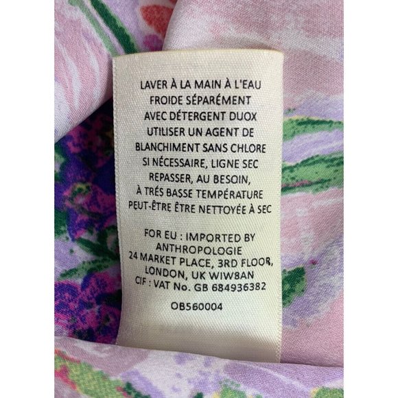 Anthropologie HD in Paris Dipped Chroma Swing Dress 8 Floral Gauze Overlay Ombre - Picture 11 of 11